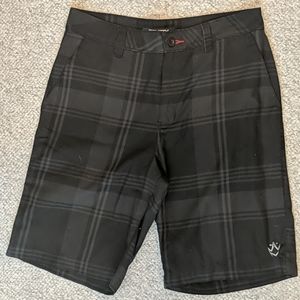 Men's Rusty size 32 black plaid shorts